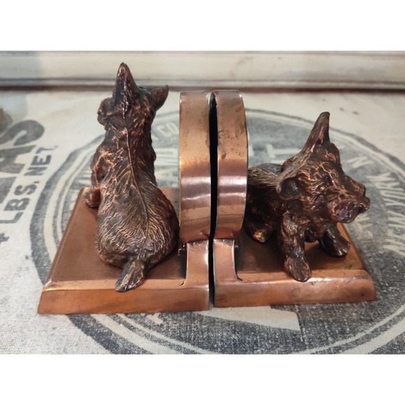 Vtg Art Deco Scotty Terrier Bookends Scottish Terrier Dog - Picture 6 of 13